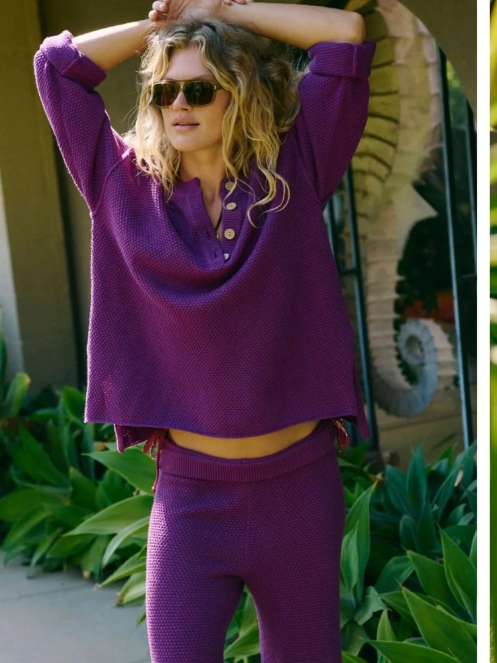 Free People Haliee Sweater Set in Vivid Heather Purple!